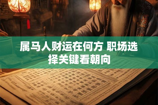 属马人财运在何方 职场选择关键看朝向