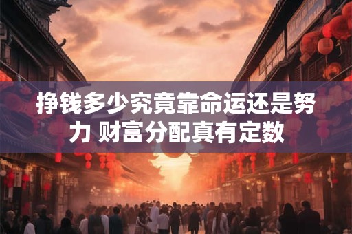 挣钱多少究竟靠命运还是努力 财富分配真有定数