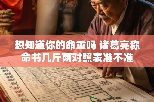想知道你的命重吗 诸葛亮称命书几斤两对照表准不准