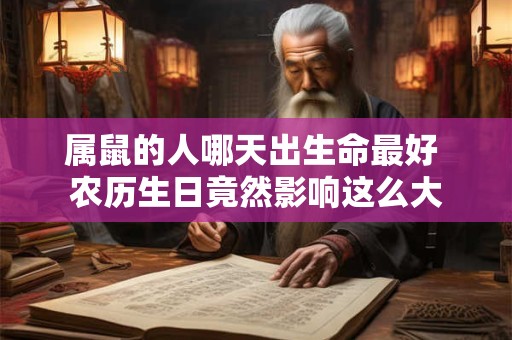 属鼠的人哪天出生命最好 农历生日竟然影响这么大