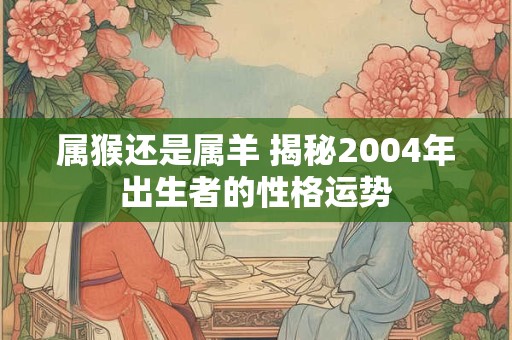 属猴还是属羊 揭秘2004年出生者的性格运势