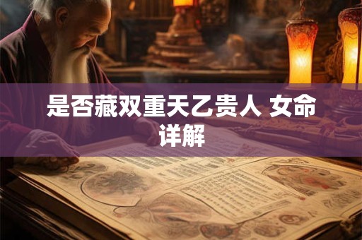 是否藏双重天乙贵人 女命详解