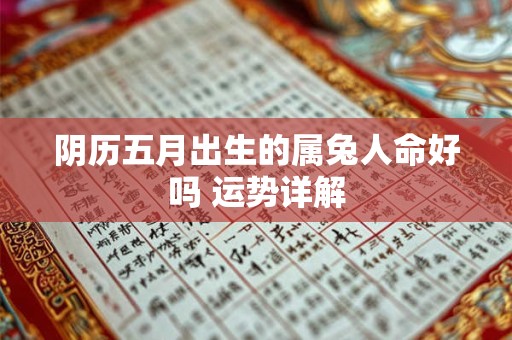 阴历五月出生的属兔人命好吗 运势详解
