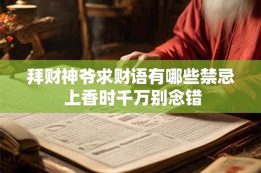 拜财神爷求财语有哪些禁忌 上香时千万别念错