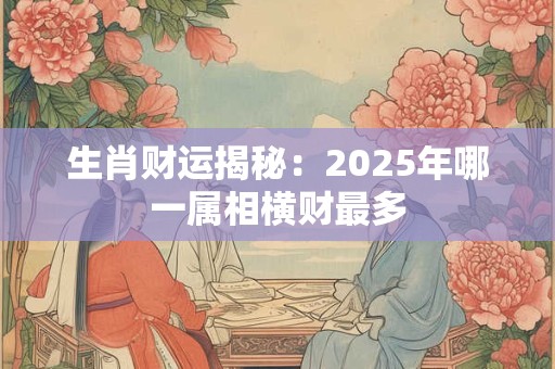 生肖财运揭秘：2025年哪一属相横财最多