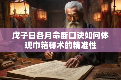 戊子日各月命断口诀如何体现巾箱秘术的精准性