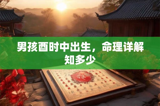 男孩酉时中出生，命理详解知多少