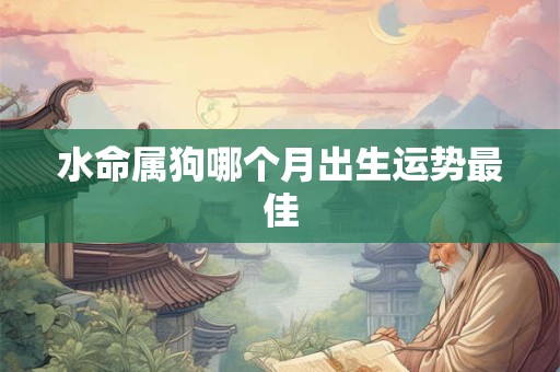 水命属狗哪个月出生运势最佳