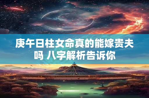 庚午日柱女命真的能嫁贵夫吗 八字解析告诉你