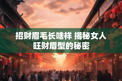 招财眉毛长啥样 揭秘女人旺财眉型的秘密
