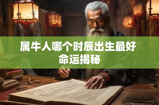 属牛人哪个时辰出生最好 命运揭秘