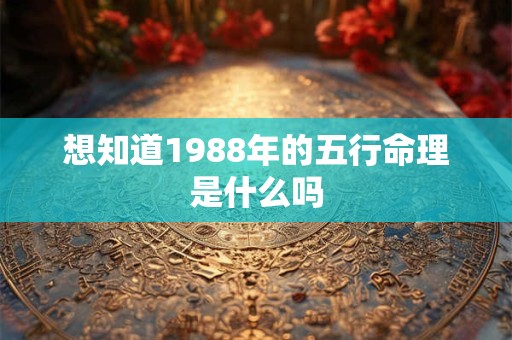 详细阅读:想知道1988年的五行命理是什么吗 想知道1988年的五行命理是什么吗