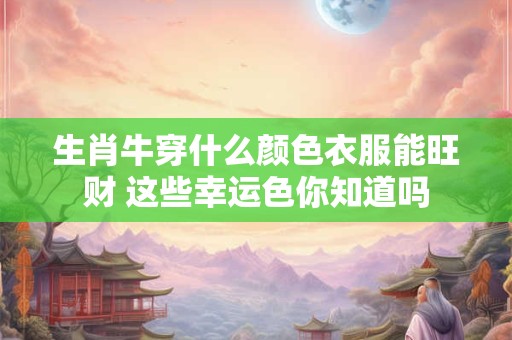 生肖牛穿什么颜色衣服能旺财 这些幸运色你知道吗