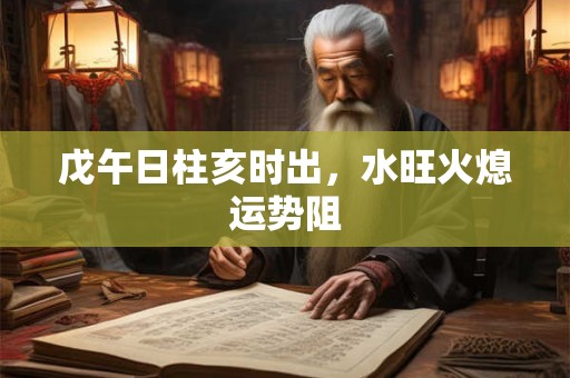 戊午日柱亥时出，水旺火熄运势阻