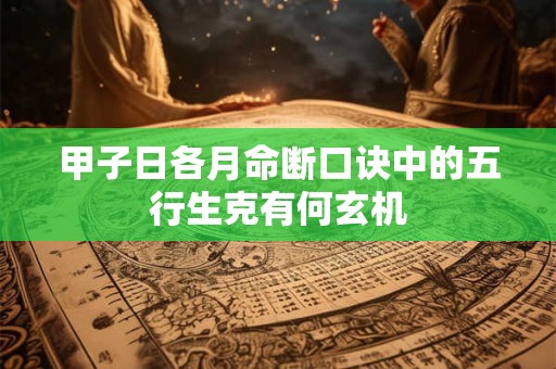 甲子日各月命断口诀中的五行生克有何玄机