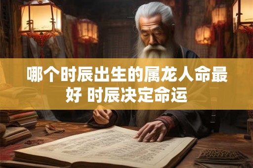 哪个时辰出生的属龙人命最好 时辰决定命运
