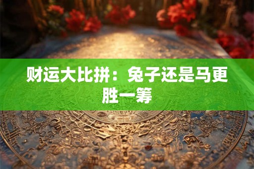财运大比拼：兔子还是马更胜一筹