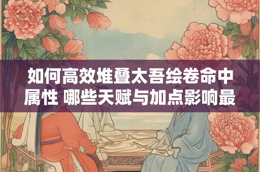 如何高效堆叠太吾绘卷命中属性 哪些天赋与加点影响最大