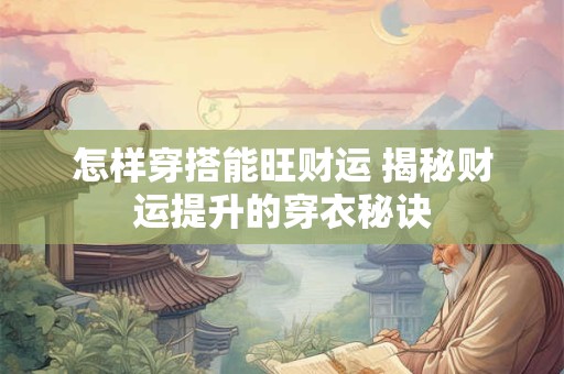 怎样穿搭能旺财运 揭秘财运提升的穿衣秘诀