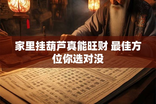 家里挂葫芦真能旺财 最佳方位你选对没