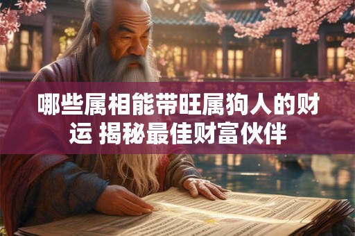 哪些属相能带旺属狗人的财运 揭秘最佳财富伙伴