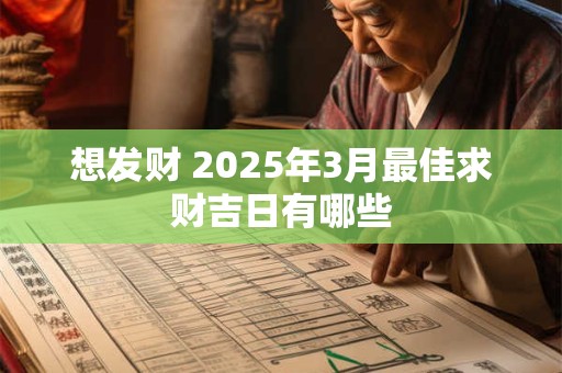 想发财 2025年3月最佳求财吉日有哪些
