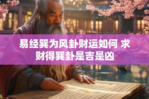 详细阅读:易经巽为风卦财运如何 求财得巽卦是吉是凶 易经巽为风卦财运如何 求财得巽卦是吉是凶