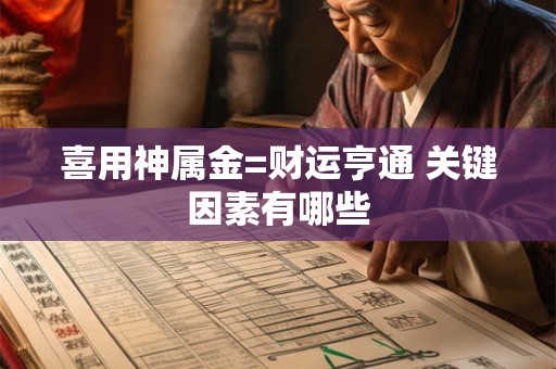 喜用神属金=财运亨通 关键因素有哪些