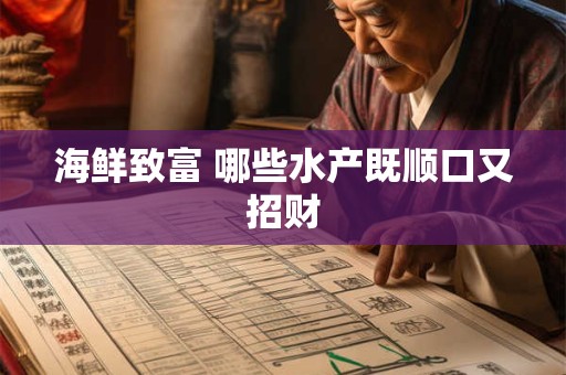 海鲜致富 哪些水产既顺口又招财
