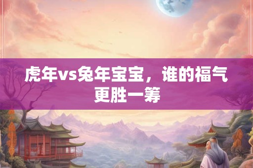 虎年vs兔年宝宝，谁的福气更胜一筹