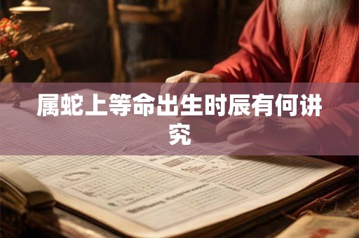 属蛇上等命出生时辰有何讲究