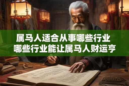 属马人适合从事哪些行业 哪些行业能让属马人财运亨通