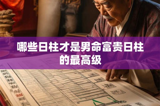 哪些日柱才是男命富贵日柱的最高级