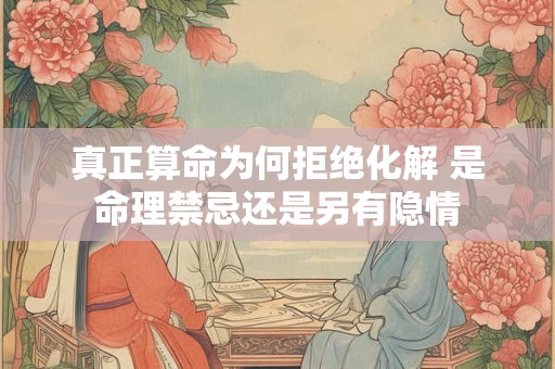 真正算命为何拒绝化解 是命理禁忌还是另有隐情