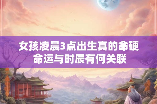 女孩凌晨3点出生真的命硬 命运与时辰有何关联