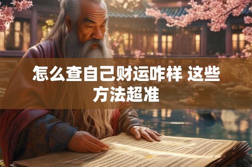 怎么查自己财运咋样 这些方法超准
