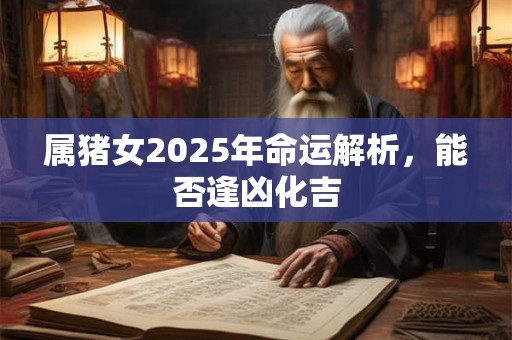 属猪女2025年命运解析，能否逢凶化吉