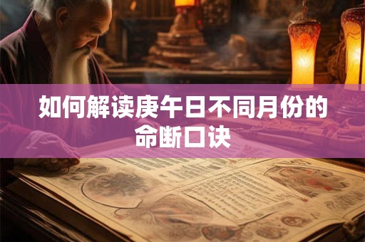 如何解读庚午日不同月份的命断口诀