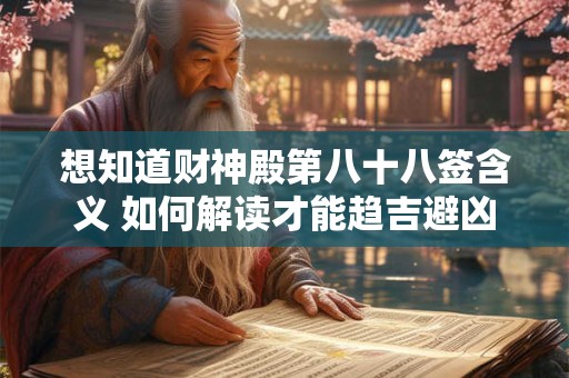 想知道财神殿第八十八签含义 如何解读才能趋吉避凶