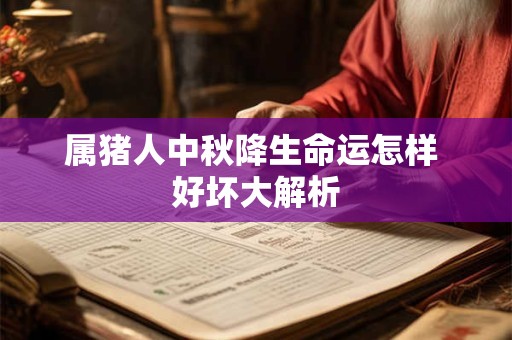 属猪人中秋降生命运怎样 好坏大解析