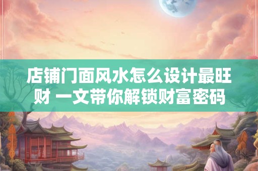 店铺门面风水怎么设计最旺财 一文带你解锁财富密码