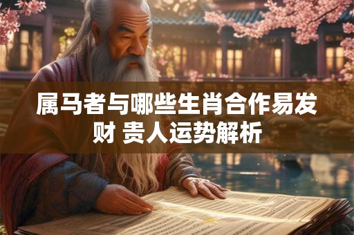 属马者与哪些生肖合作易发财 贵人运势解析