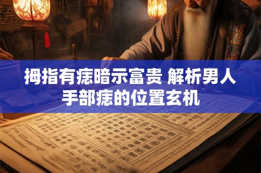 拇指有痣暗示富贵 解析男人手部痣的位置玄机