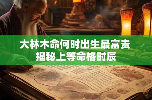 大林木命何时出生最富贵 揭秘上等命格时辰