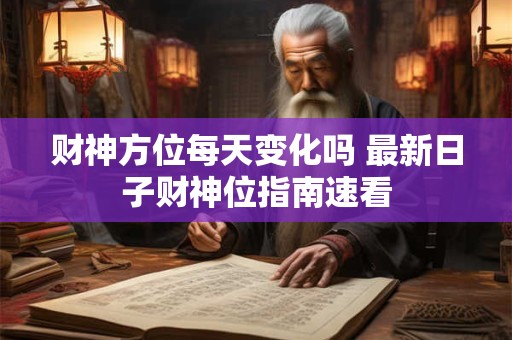 财神方位每天变化吗 最新日子财神位指南速看