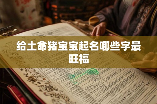 给土命猪宝宝起名哪些字最旺福