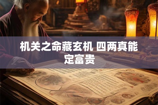 机关之命藏玄机 四两真能定富贵