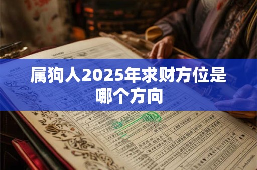 属狗人2025年求财方位是哪个方向