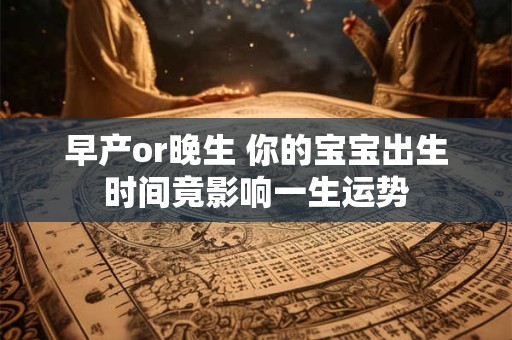 早产or晚生 你的宝宝出生时间竟影响一生运势