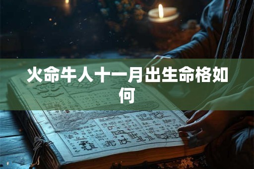 详细阅读:火命牛人十一月出生命格如何 火命牛人十一月出生命格如何